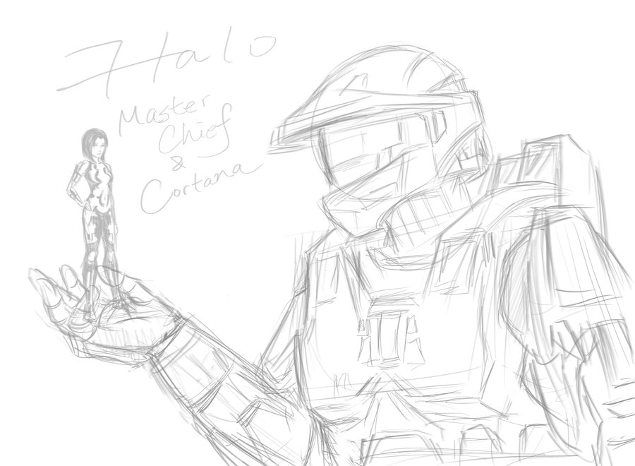 900x660 Halo Sketch By Onosaka Yuha - Halo Sketch