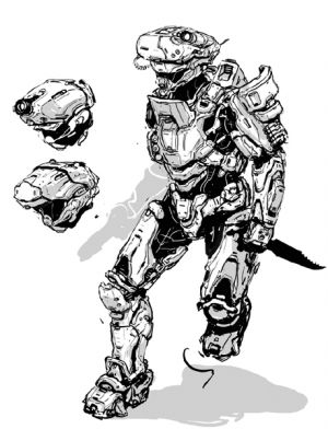 300x392 Spartan Armor Sketch Video Games Artwork - Halo Spartan Sketch