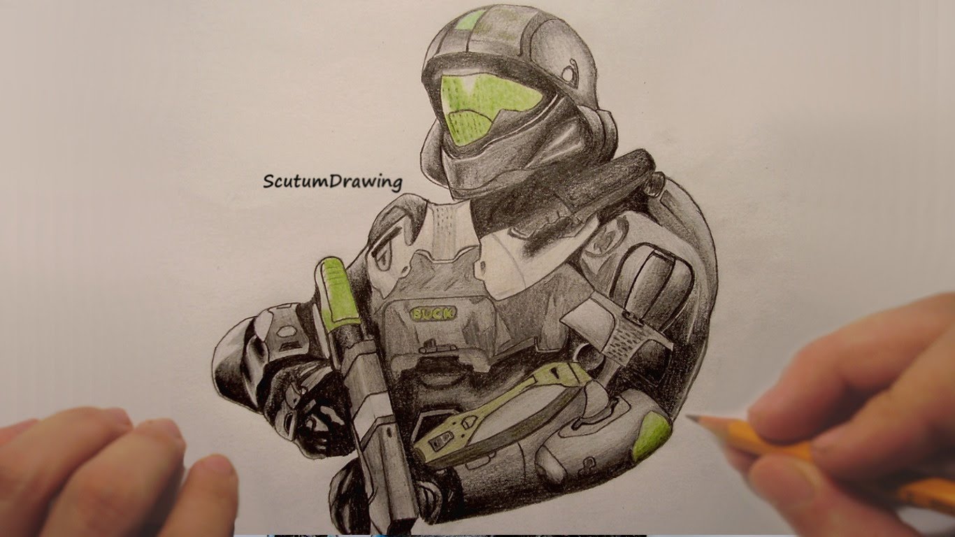 1366x768 Buck - Halo Spartan Sketch