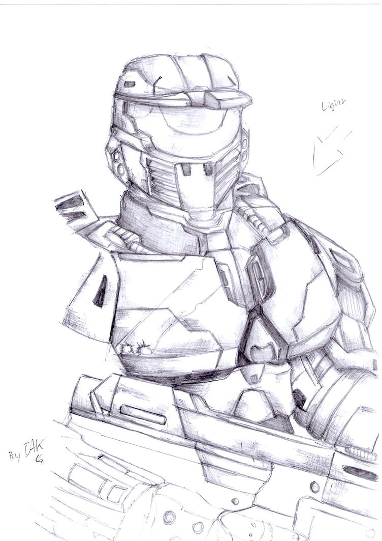 752x1063 Spartan Ii Sketch By Ims360 - Halo Spartan Sketch