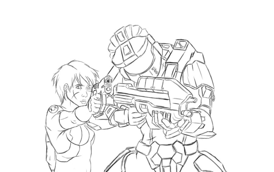 900x566 Halo Gold Chronicles Sketch By Spartan 029 - Halo Spartan Sketch