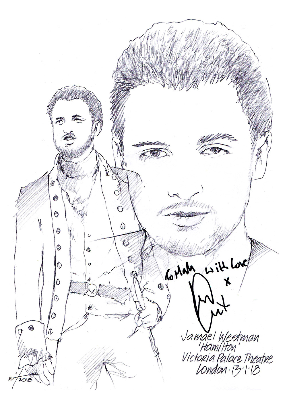 1000x1367 Drawing Jamael Westman In Hamilton Chicanepictures - Hamilton Sketch