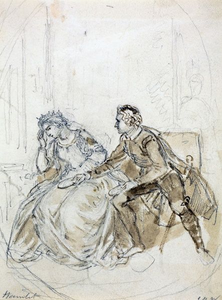 443x600 Hamlet Sketch By John Masey Wright, 19th Century - Hamlet Sketch