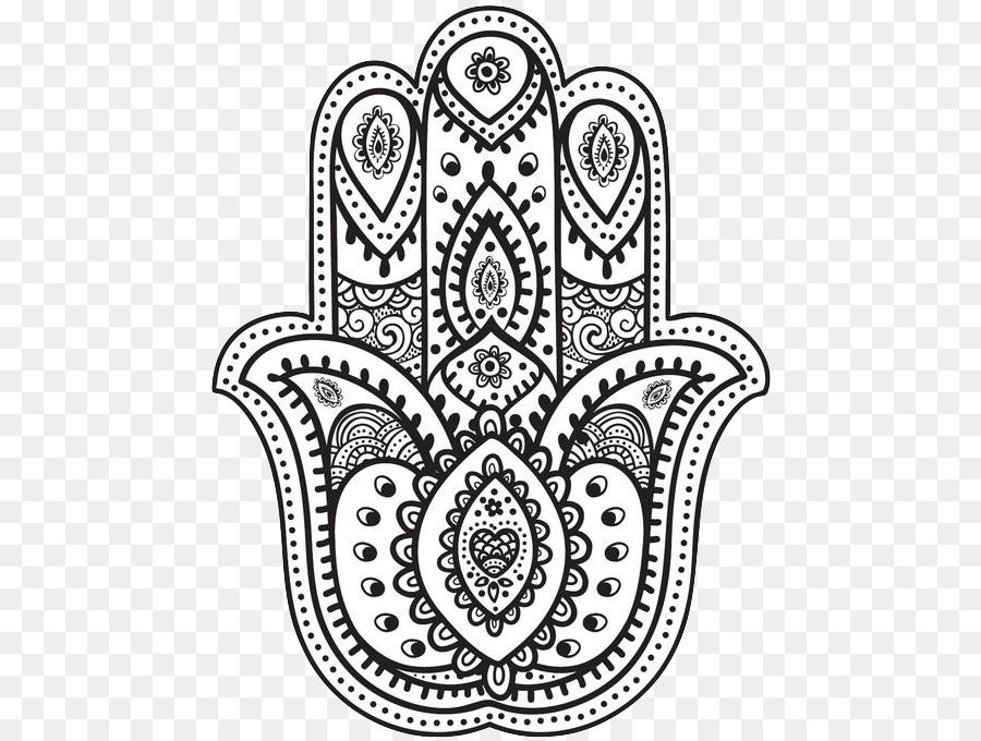 900x680 Hamsa Mandala Coloring Book Drawing - Hamsa Hand Sketch