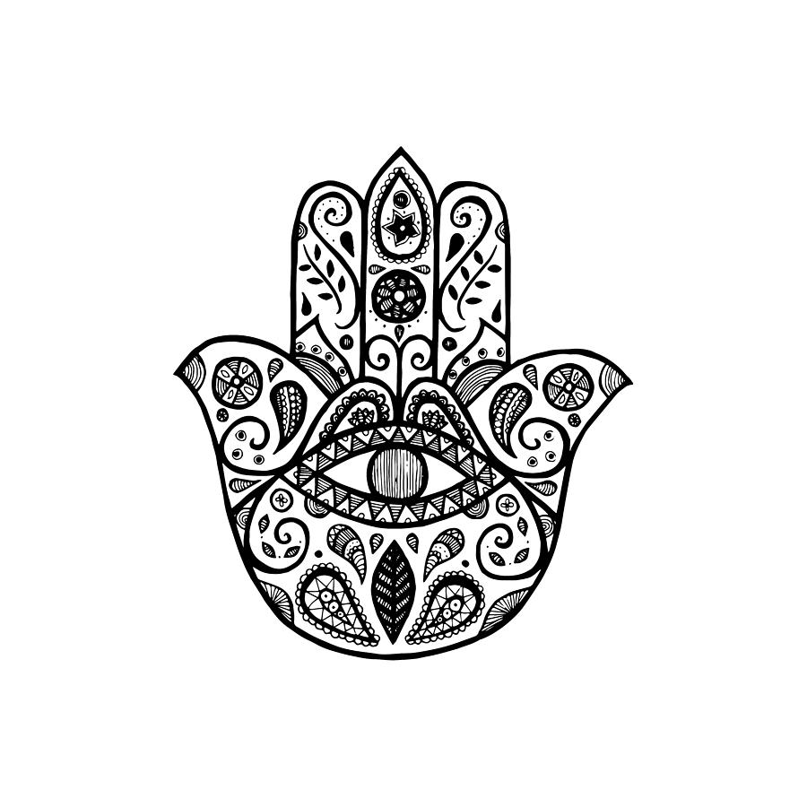 Hamsa Hand Sketch at PaintingValley.com | Explore collection of Hamsa ...