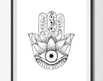 340x270 Chamsa Drawing Etsy - Hamsa Hand Sketch