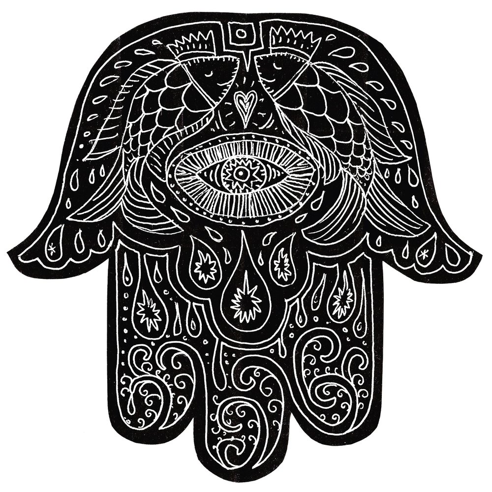 1000x1000 Fish Hamsa From Sketch To Print Vicky Katzman - Hamsa Sketch