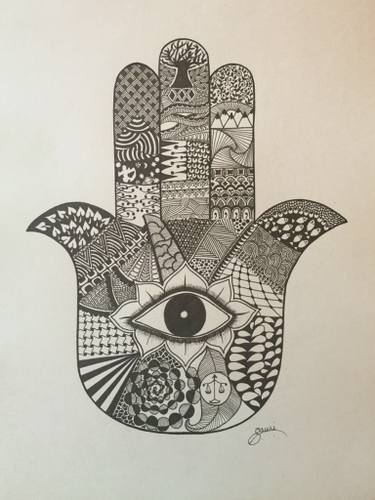 375x500 Hamsa Drawing By Gauri Arora Saatchi Art - Hamsa Sketch