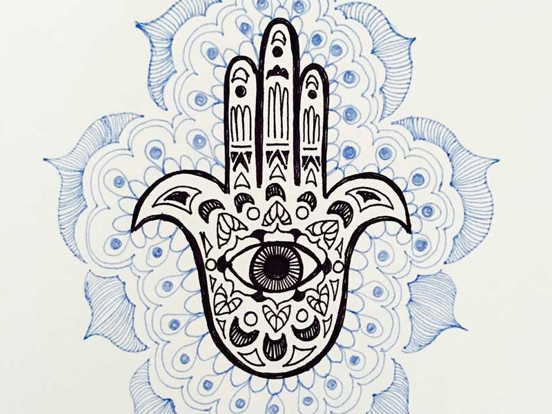 800x600 Hamsa Sketch By Rachael Bloch - Hamsa Sketch