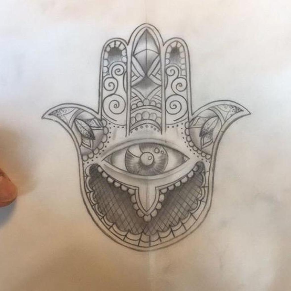 1024x1024 Hand Of Hamsa Sketch. - Hamsa Sketch