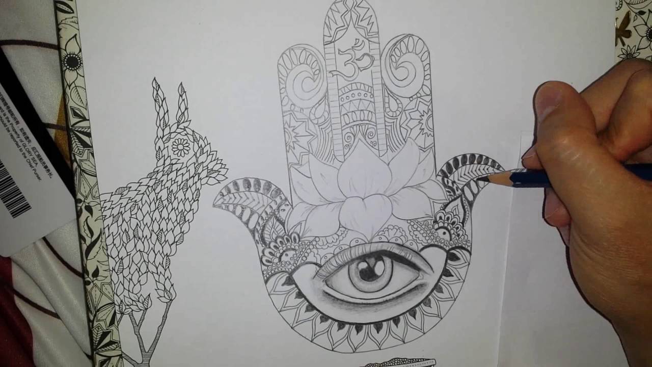 1280x720 How To Draw Hamsa Hand - Hamsa Sketch