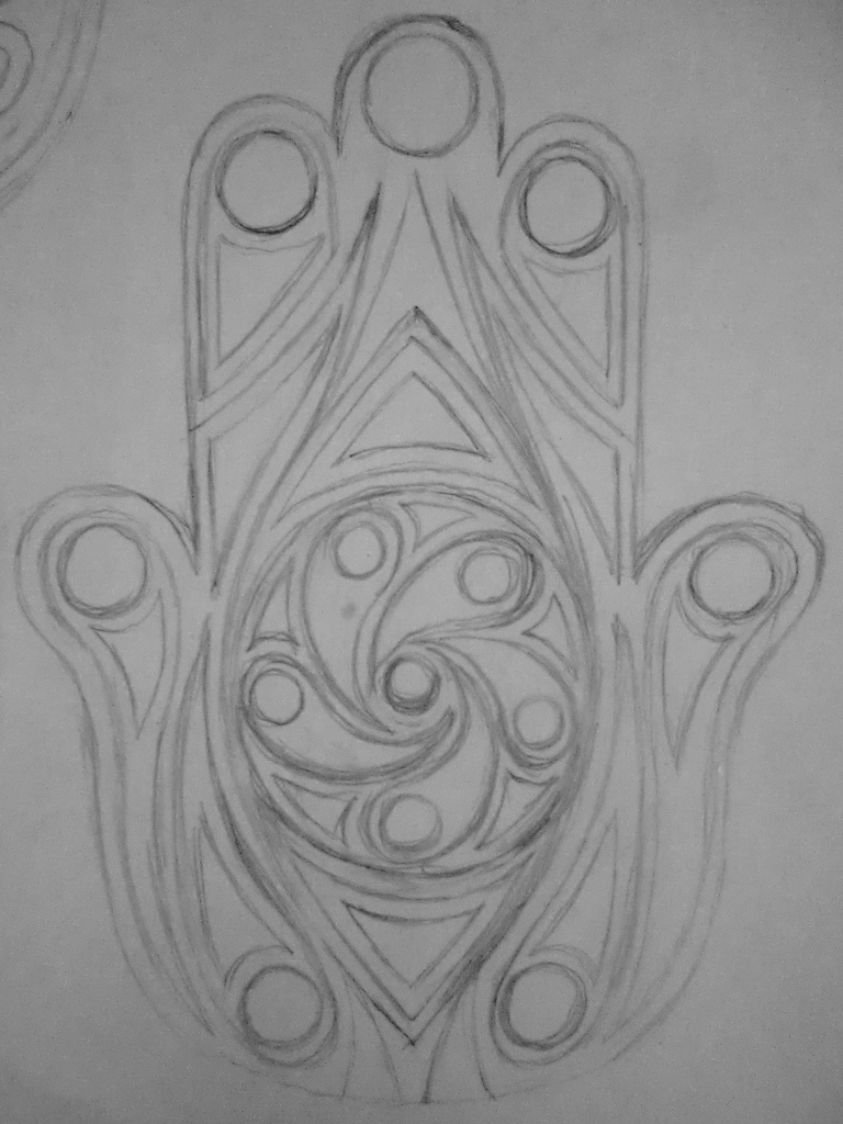768x1024 Hamsa Hands Idea Sketch Cheryl Sorg - Hamsa Sketch