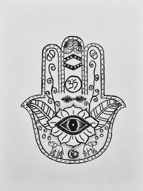 500x667 Simple Hamsa Drawing - Hamsa Sketch