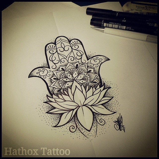 640x640 Estudos Para Tattoo De Fatima - Hamsa Sketch