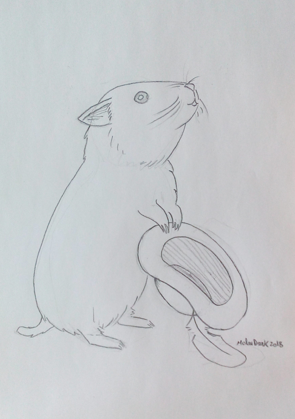 600x851 My Sketch Book Begging Hamster Process - Hamster Sketch