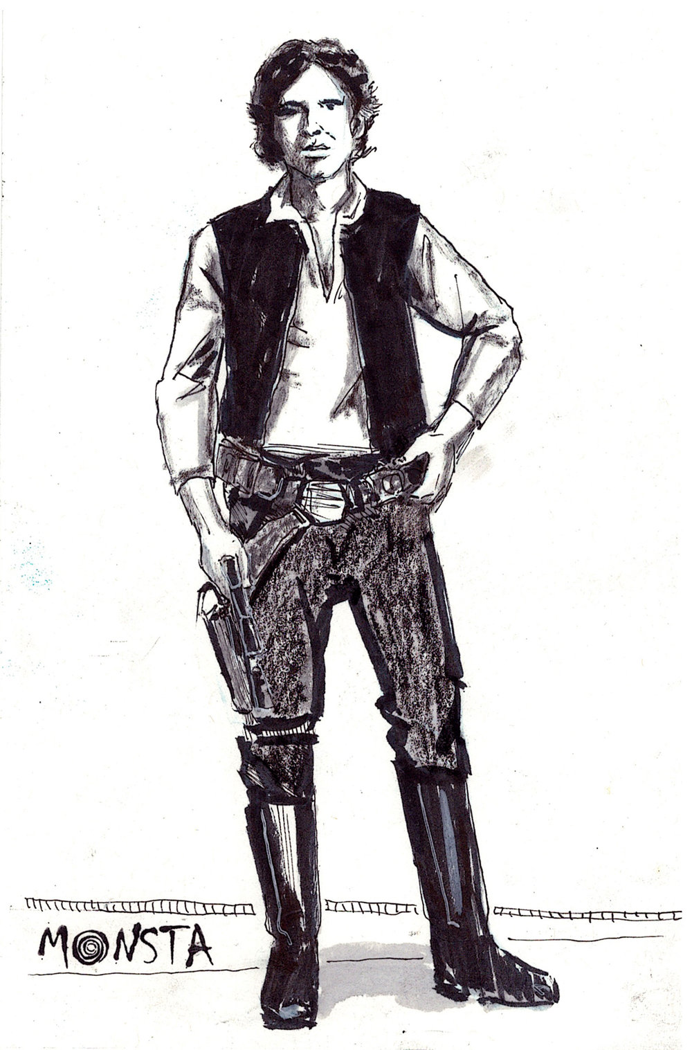 1000x1517 Han Solo (Star Wars) Chroma - Han Solo Sketch