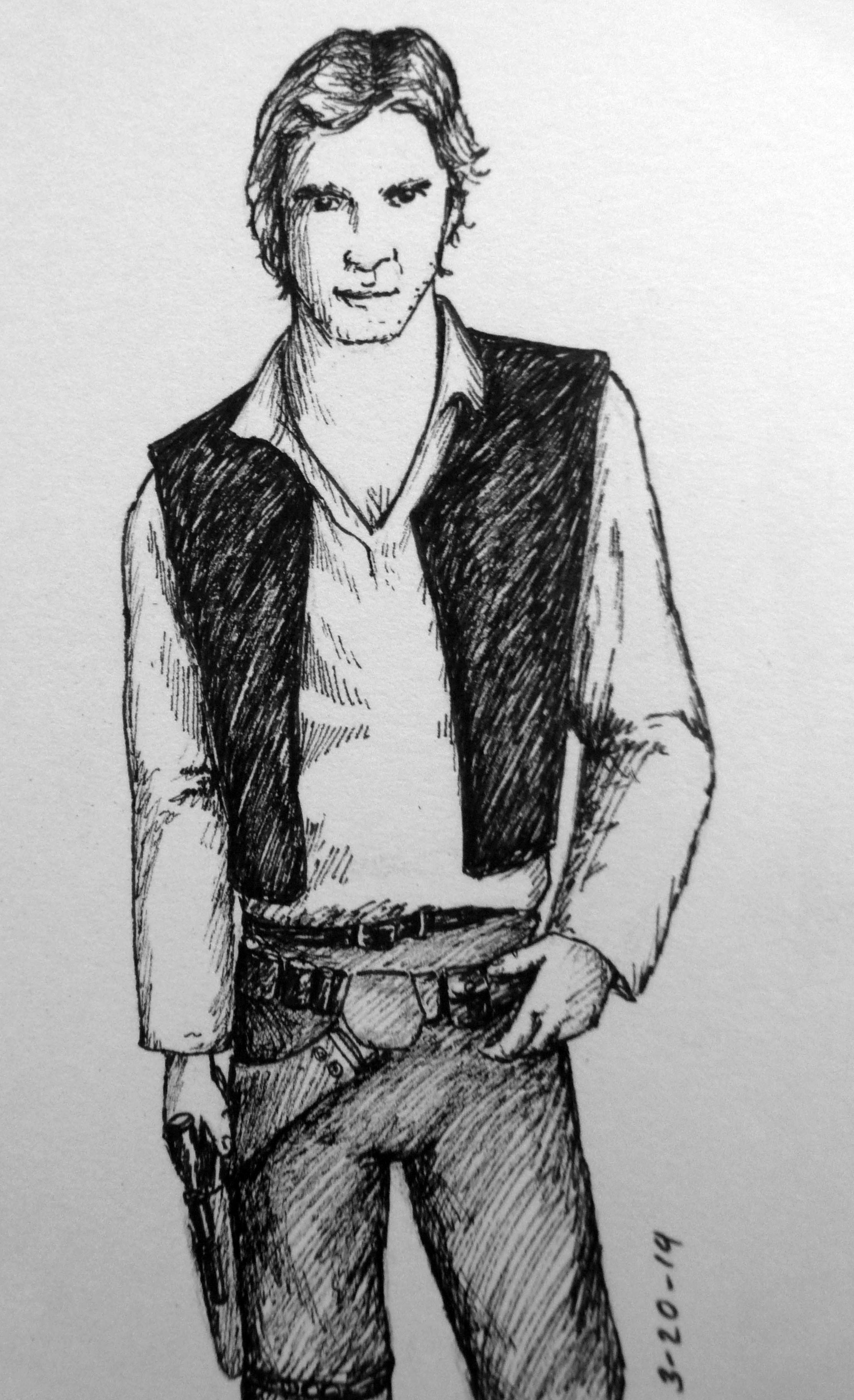 Han Solo Sketch at PaintingValley.com | Explore collection of Han Solo ...