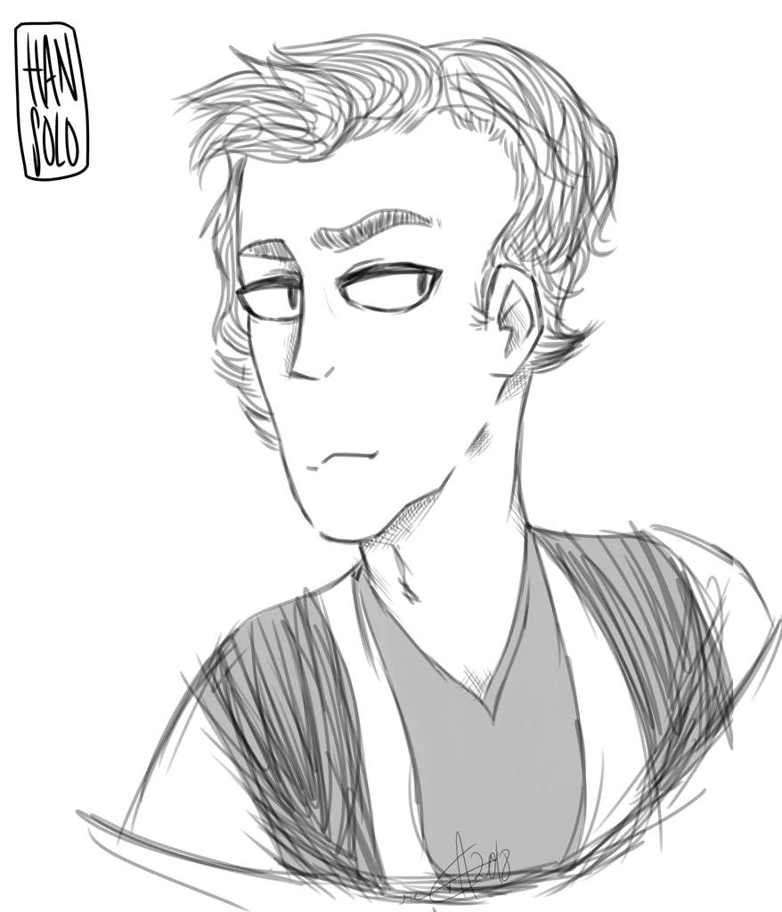 878x1024 Han Solo Digital Sketch Star Wars Amino - Han Solo Sketch