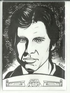227x300 2017 Topps Star Wars 40th Anniversary Sketch Card Han Solo By - Han Solo Sketch
