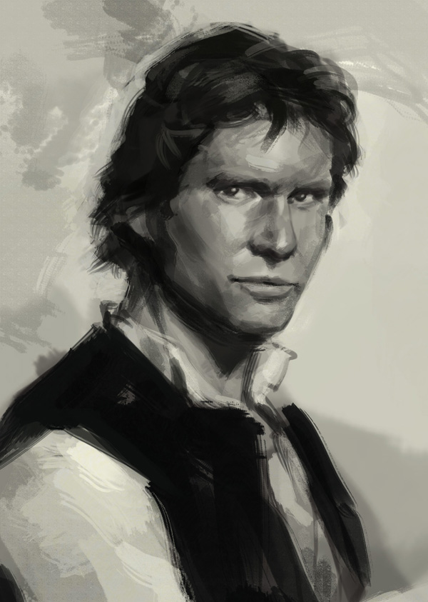 Han Solo Sketch at PaintingValley.com | Explore collection of Han Solo ...