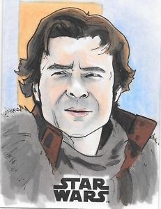 231x300 2018 Topps Solo Star Wars Story Artist Sketch Card Ben Abusaada - Han Solo Sketch