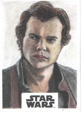 286x400 Star Wars, Solo Topps Artist Return Sketch Card, Han Solo, By - Han Solo Sketch