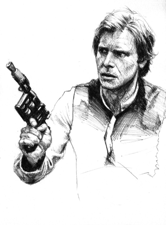 Han Solo Sketch at PaintingValley.com | Explore collection of Han Solo ...