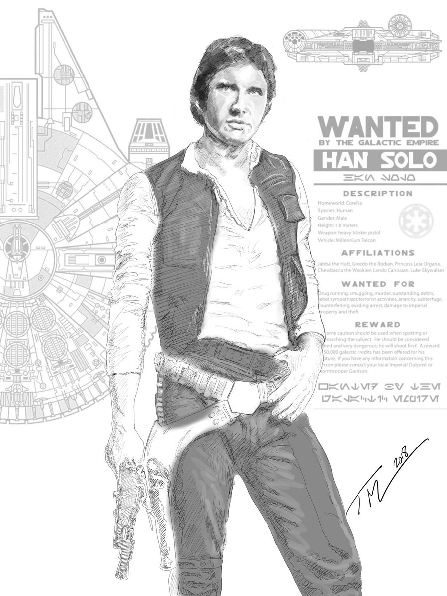 Han Solo Sketch at PaintingValley.com | Explore collection of Han Solo ...