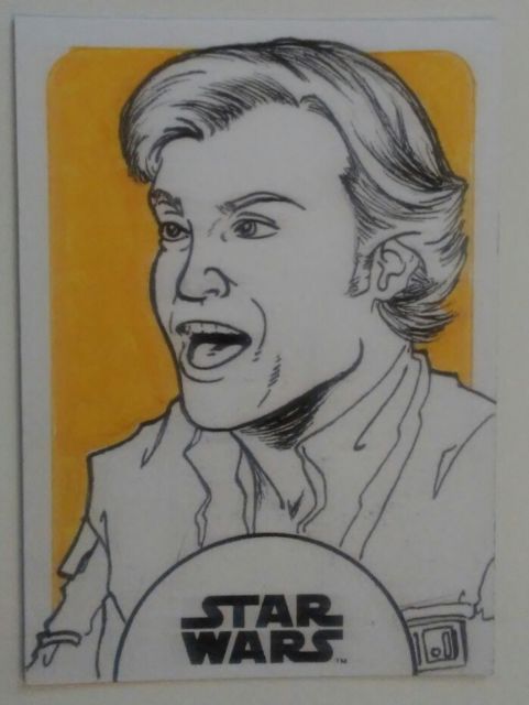 481x640 2018 Topps Star Wars Galactic Files Han Solo Sketch By Marlo - Han Solo Sketch