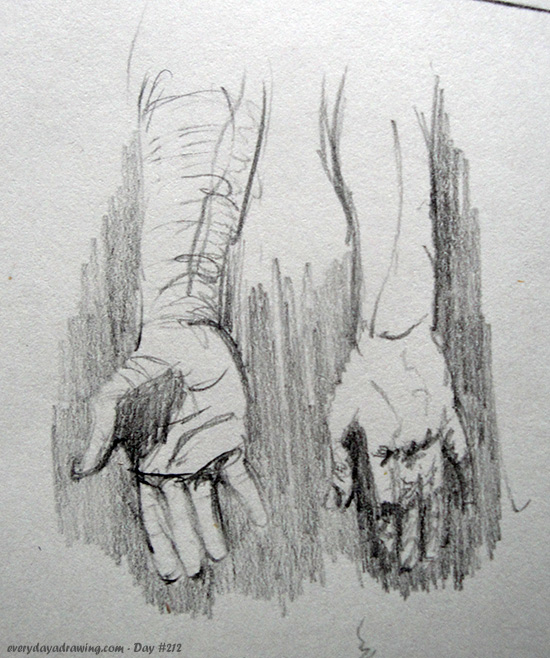 550x658 Anatomy Every Day A Drawing - Hand Anatomy Sketch