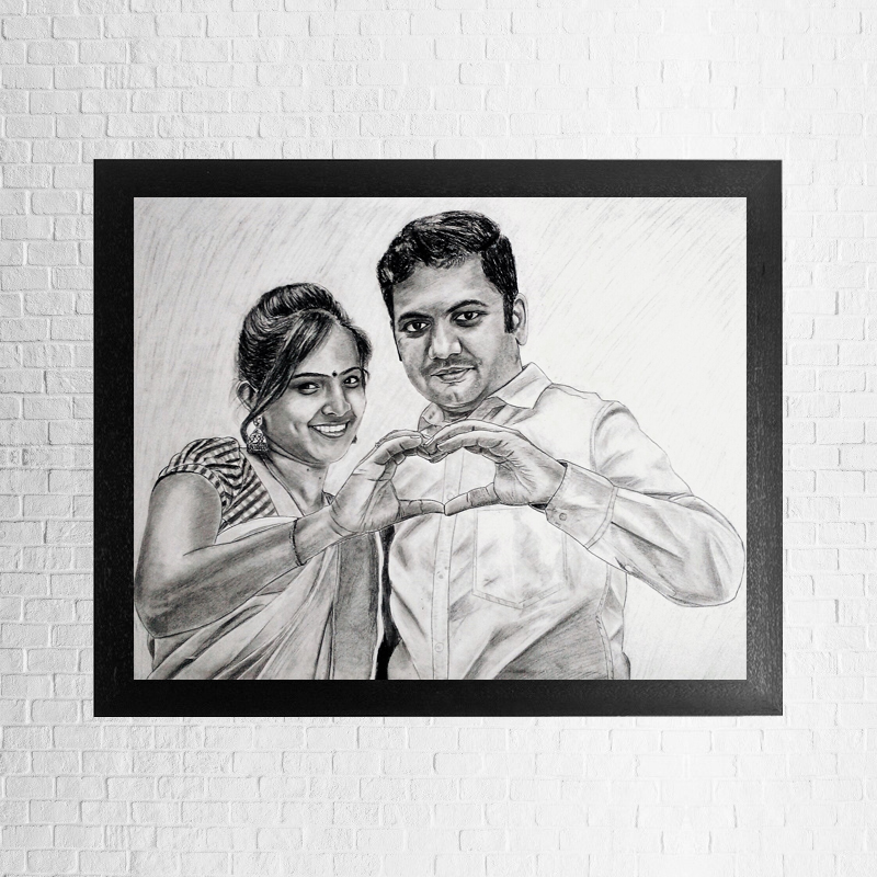 800x800 Hand Drawn Pencil Sketch Portrait Hugbox - Hand Drawn Pencil Sketch From Photos