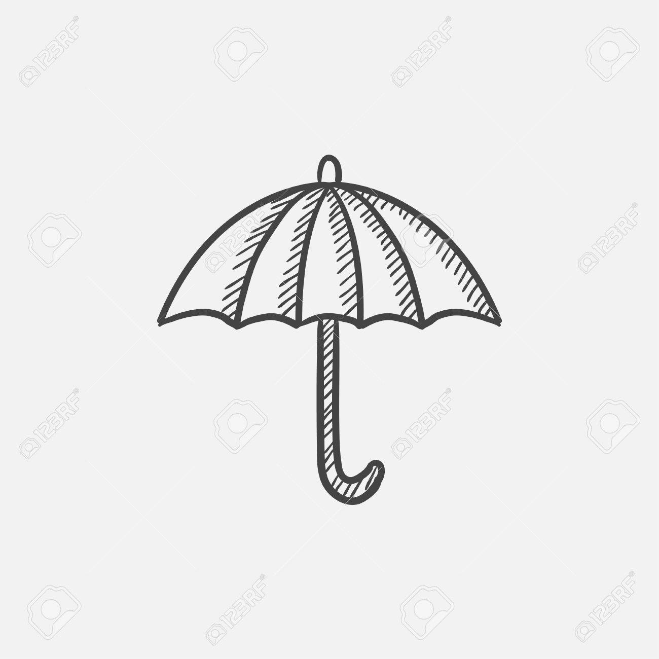 1300x1300 Umbrella Drawing Sketch Umbrella Sketch Icon For Web, Mobile And - Hand Drawn Sketch