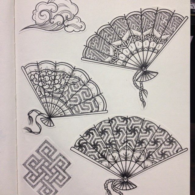 Hand Fan Sketch At PaintingValley.com | Explore Collection Of Hand Fan ...