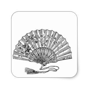 307x307 Hand Fan Stickers Zazzle Au - Hand Fan Sketch