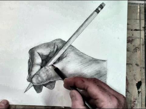 480x360 How To Draw The Hand Step By Step Holding A Pencil - Hand Holding A Pencil Sketch
