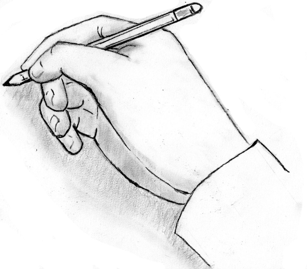 Hand Holding A Pencil Sketch At Paintingvalley Com Explore