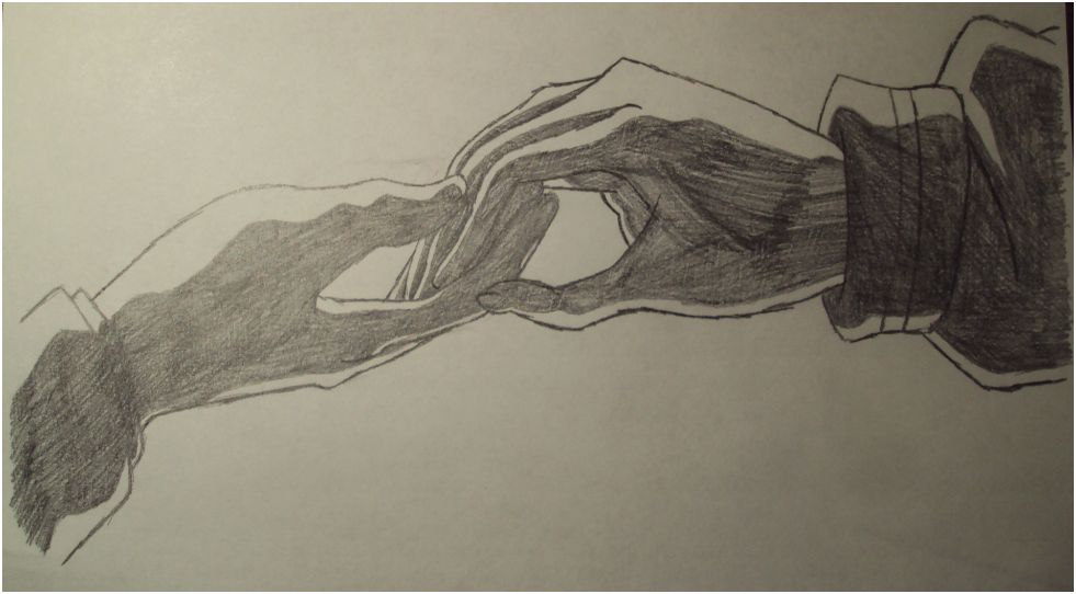 981x542 Pencil Sketch Shaded Holding Hands By Otakumashu - Hand Holding A Pencil Sketch