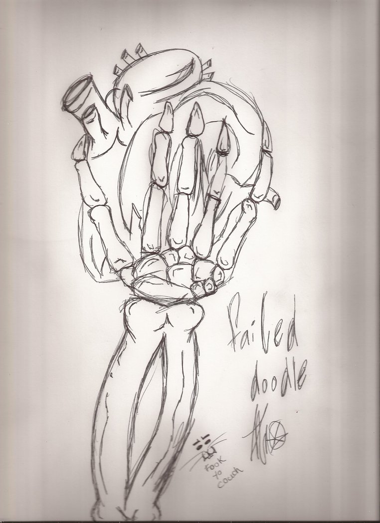 762x1048 Stupid Doodle (Skeletal Hand Holding Heart Arts) By Dysfunctional - Hand Holding Heart Sketch