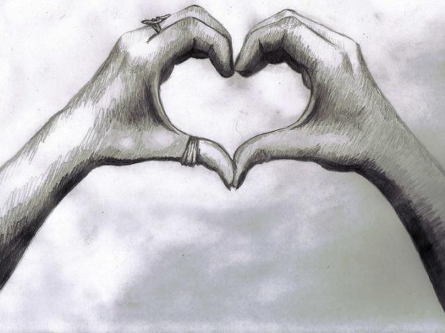 Hand Holding Heart Sketch At Explore Collection Of