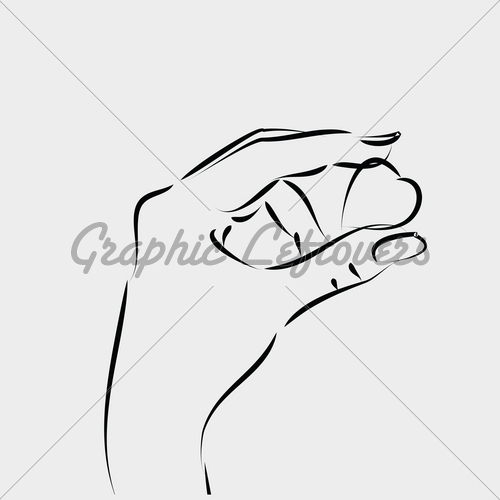 500x500 Female Hand Holding Heart. Vector Illustration Gl Stock Images - Hand Holding Heart Sketch