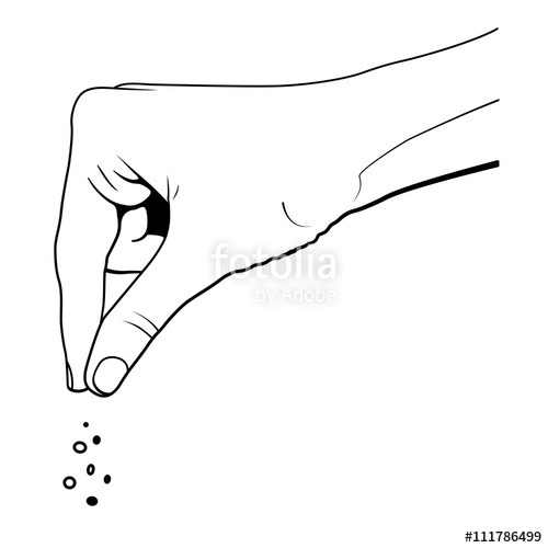 500x500 Pinch. Realistic Woman Hand Sprinkle. Hand Holding Something - Hand Holding Something Sketch