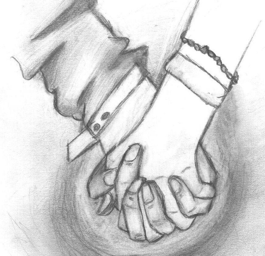 870x841 Hold My Hand Sketch Huda Khan - Hand In Hand Sketch