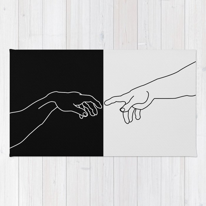 700x700 Hands Of God And Adam The Creation Of Adam Rug By Shawlinmohd - Hand Of God Sketch