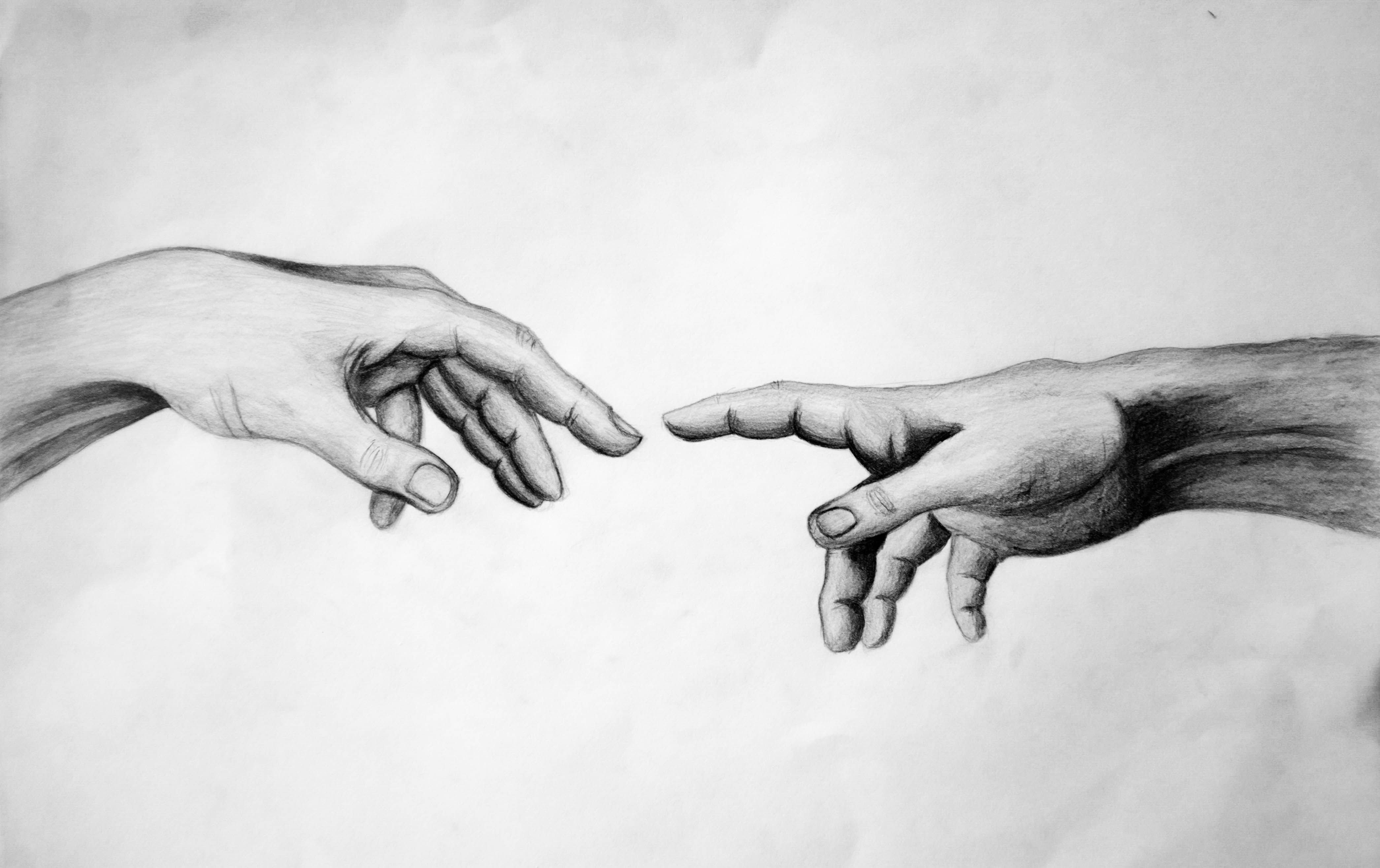 4182x2631 The Touch Of God - Hand Of God Sketch