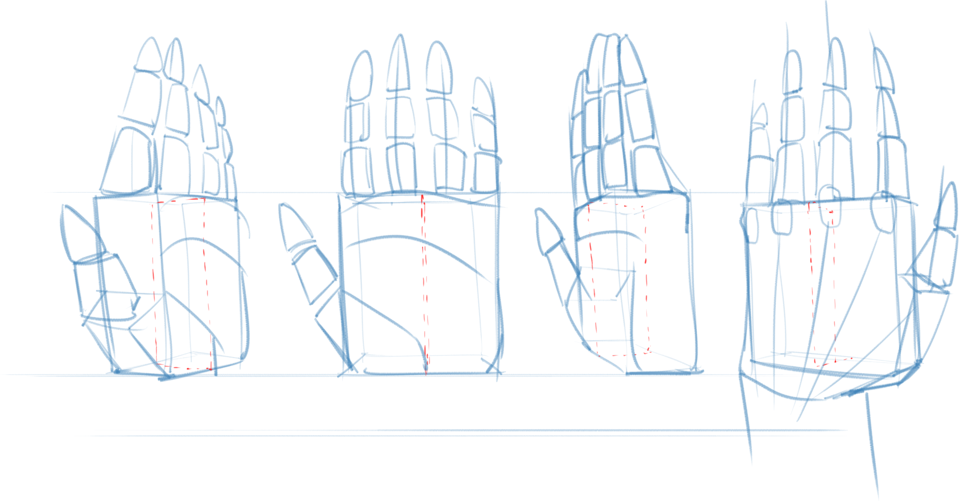 1953x1021 How To Draw Hands A Tutorial With Two Approaches - Hand Palm Sketch