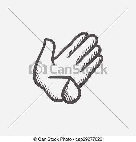 450x470 Wash Wounded Palm With Water Sketch Icon For Web And Mobile. Hand - Hand Palm Sketch
