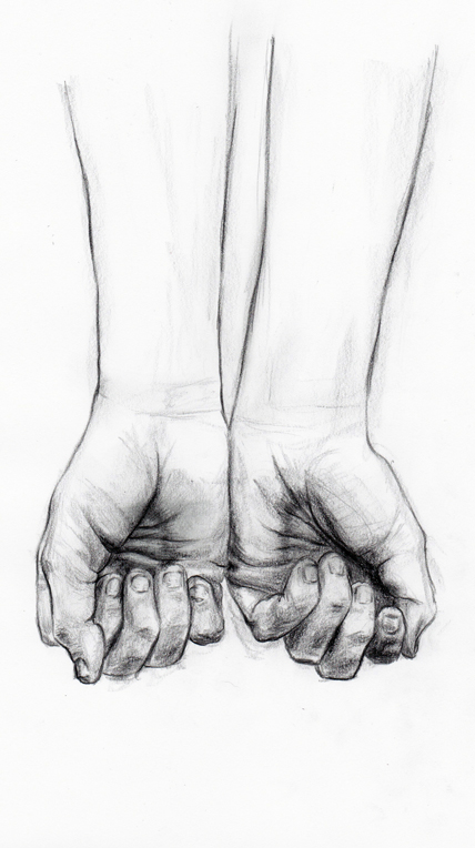428x764 Drawn Pencil Hand Sign - Hand Pencil Sketch
