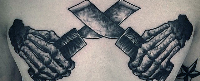 640x260 75 Skeleton Hand Tattoo Designs For Men - Hand Sketch Tattoo