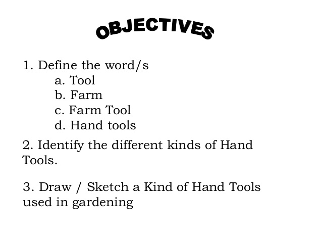 638x479 Lesson 1 Use Of Farm Tools And Equipment - Hand Tools Sketch