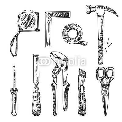 Hand Tools Sketch at PaintingValley.com | Explore collection of Hand ...